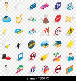 Clock icons set, isometric style Stock Vector