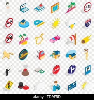 Sinking icons set, isometric style Stock Vector