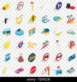 Umbrella icons set, isometric style Stock Vector