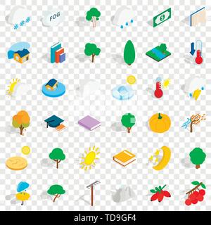 Forest icons set, isometric style Stock Vector