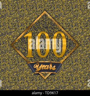 Golden number  one hundred years (100 years) celebration design. Anniversary golden number with luxury background for your birthday party Stock Vector