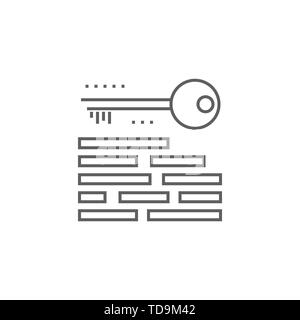 Keywording Related Vector Thin Line Icon. Isolated on White Background. Editable Stroke. Vector Illustration. Stock Vector