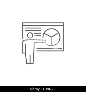 Presentation Related Vector Thin Line Icon. Isolated on White Background. Editable Stroke. Vector Illustration. Stock Vector