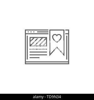 Favorites Related Vector Thin Line Icon. Isolated on White Background. Editable Stroke. Vector Illustration. Stock Vector