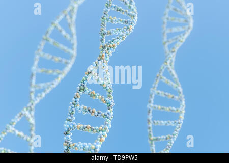 Spherical spiral DNA, three-dimensional rendering Stock Photo