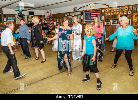 Wedding Guests Line Dance At Wedding Reception Congressional