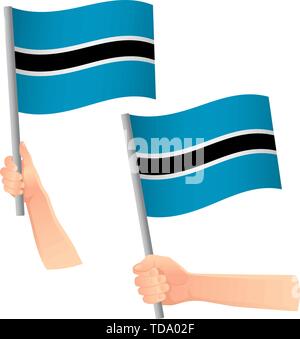 Botswana flag in hand. Patriotic background. National flag of Botswana vector illustration Stock Vector