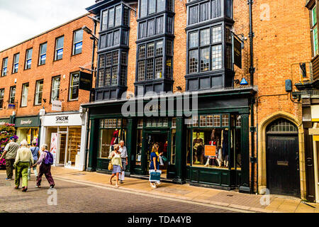 Shoppers outside the clothing retailer Hobbs shop front on Davygate, York, UK. August 2018. Stock Photo