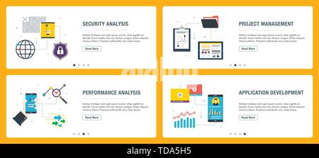 Performance management banner website icon vector illustration concept ...