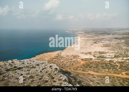 Cyprus beautiful coastline, Mediterranean sea of turquoise color. Cyprus, Ayia NAPA. countryside outside city Stock Photo