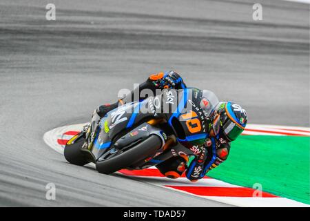 Barcelona, Spain. 14th June, 2019. LUCA MARINI (10) of Italy and SKY Racing Team VR46 during the MOTO 2 Free Practice 1 of the Ctalunya Grand Prix at Circuit de Barcelona racetrack in Montmelo, Spain on June 14, 2019 (Photo: Alvaro Sanchez) Credit: CORDON PRESS/Ģ����ý Live News Credit: CORDON PRESS/Ģ����ý Live News Stock Photo