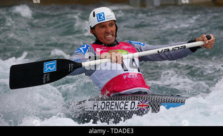 London, UK. 01st Feb, 2018. LONDON, ENGLAND JUNE 14 David Florence (GBR) Men's C1 1st Heat Run during 2019 ICF Canoe Slalom World Cup 1 at the Lee Valley White Water Centre, London on 14 June 2019 Credit: Action Foto Sport/Alamy Live News