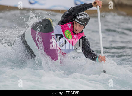 London, UK. 14th June 2019, Lee Valley Whitewater Centre, London, England; ICF Canoe Slalom World Cup Series; Credit: Action Plus Sports Images/Alamy Live News Stock Photo
