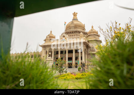 Vidhana Soudha is the seat of Karnataka's legislative assembly located in Bengaluru, India. Stock Photo