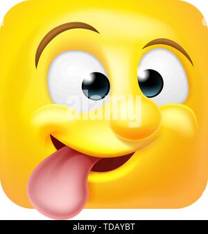 Funny Cheeky Emoji Emoticon Icon Cartoon Character Stock Vector