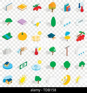 Lightning icons set, isometric style Stock Vector