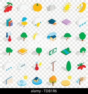 Pumpkin icons set, isometric style Stock Vector