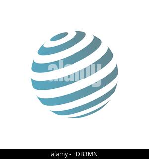 Striped 3d shape sphere globe logo. vector Stock Vector Image & Art - Alamy