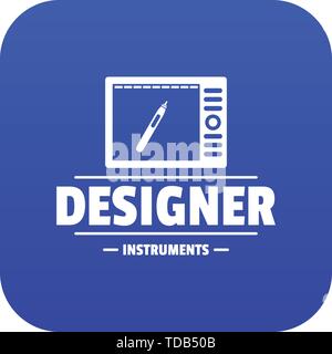 Designer shop icon blue vector Stock Vector