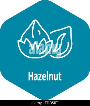 Hazelnut icon, outline style Stock Vector