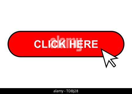 Click here button with cursor icon . Template for your design Stock Vector