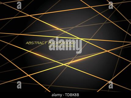 Abstract yellow line light laser cross overlap on dark grey design modern technology futuristic background vector illustration. Stock Vector