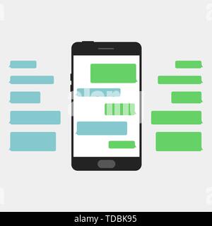 Chat bubble messages in phone. Vector eps10 Stock Vector