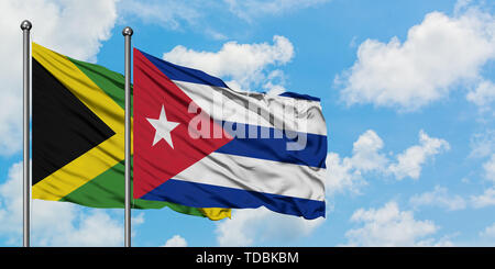 Cuba, Cuban vs Jamaica, Jamaican smoke flags placed side by side