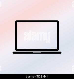 Laptop icon isolated on gradient background. Vector Stock Vector
