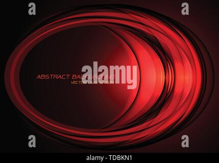PrintAbstract red light ellipse curve overlap on black design modern luxury futuristic technology background vector illustration. Stock Vector