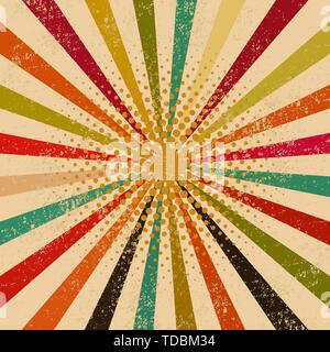 Abstract vintage colorful rays background. Vector illustration Stock Vector