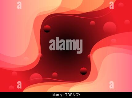 Abstract red soft curve bubble sweet design modern background vector illustration. Stock Vector