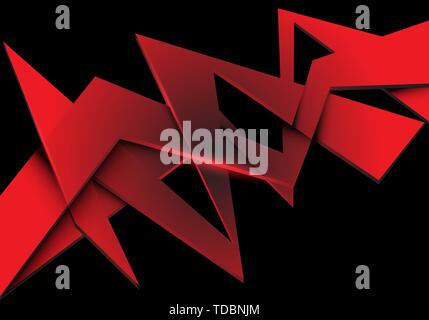 Abstract red polygon overlap on black design modern futuristic background vector illustration. Stock Vector
