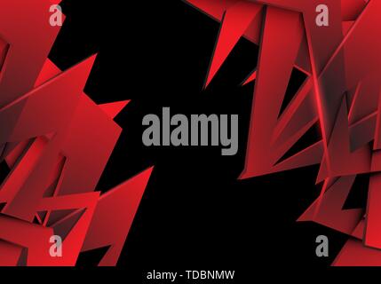 Abstract red polygon overlap on black design modern futuristic background vector illustration. Stock Vector