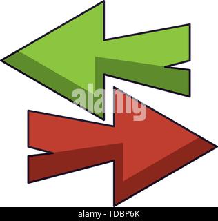 Right and left arrows symbol isolated Stock Vector