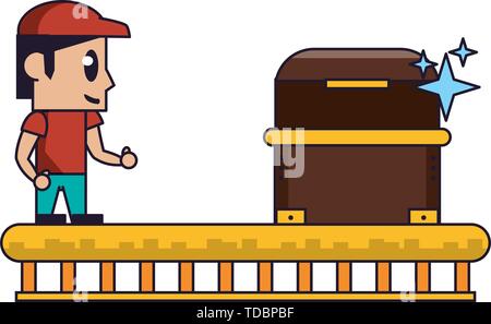 Videogame characters and elements cartoons Stock Vector
