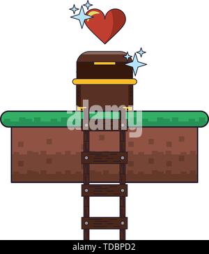 Videogame characters and elements cartoons Stock Vector