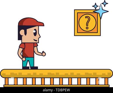 Videogame characters and elements cartoons Stock Vector