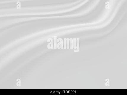 White fabric curtain wave with black space design modern luxury background texture vector illustration. Stock Vector