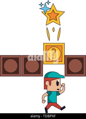 Videogame characters and elements cartoons Stock Vector
