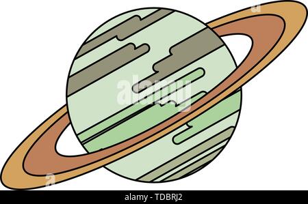 Saturn milkyway planet isolated symbol Stock Vector