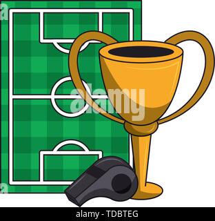 Soccer sport tournamente game cartoons Stock Vector