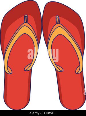 Flip flops sandals footwear cartoon isolated Stock Vector