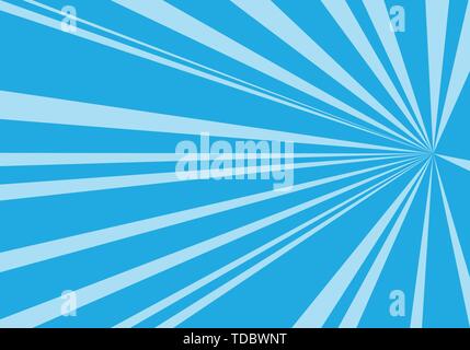 Abstract blue tone speed zoom direction for comic background vector illustration. Stock Vector