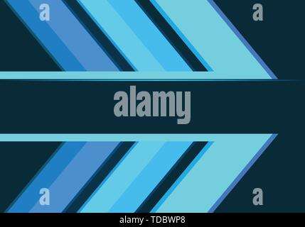 Abstract blue light neon arrows direction with blank space design modern futuristic background vector illustration. Stock Vector