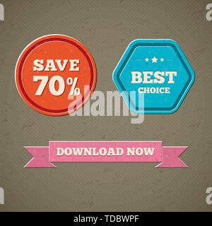 Retro badges set Vector illustration for your design Stock Vector