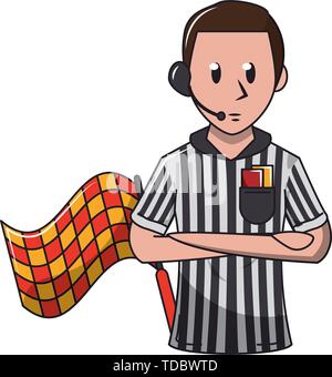 Soccer referee sport cartoons isolated Stock Vector