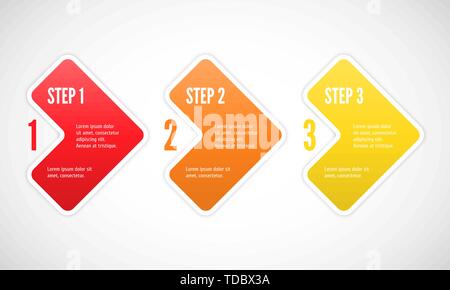 One two three - vector progress steps. Vector illustration for your design. Stock Vector