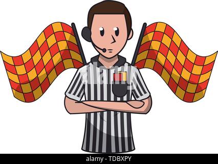 Soccer referee sport cartoons isolated Stock Vector