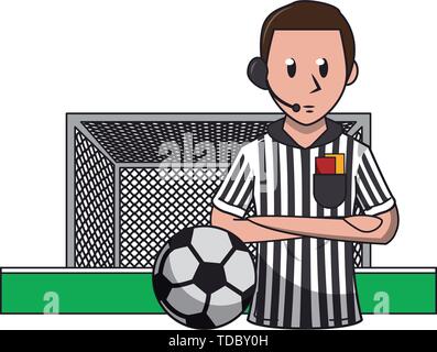 Soccer referee sport cartoons isolated Stock Vector